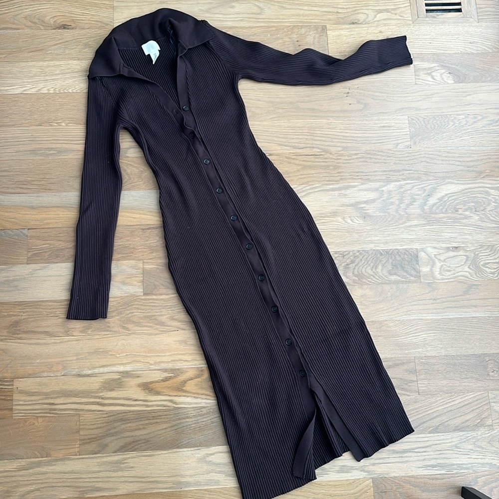 H&M ribbed mocha sweater dress M